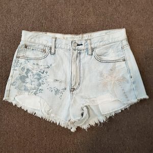 AE Vintage Distress Hi-Rise Festival Denim Shorts